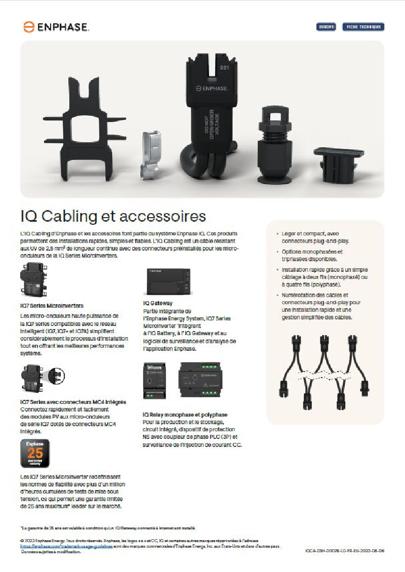 Q Câble 2 m Paysage IQ7 IQ8 Enphase