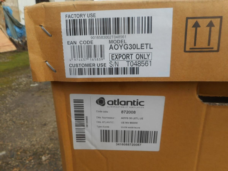 ATLANTIC Fujitsu Au gaz R410A