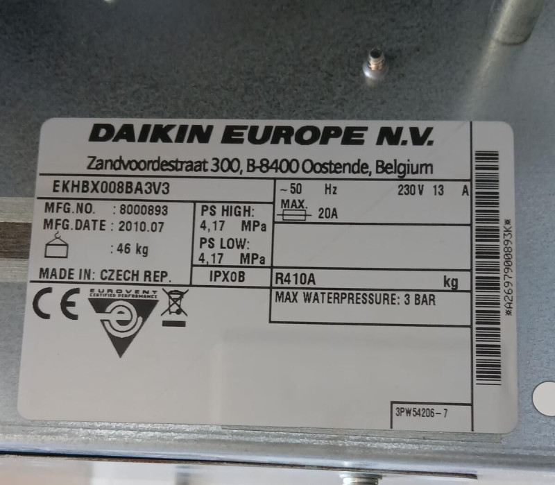 Pompe à chaleur air /eau Daikin