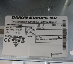 Pompe à chaleur air /eau Daikin