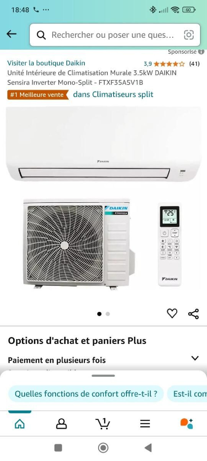 Divers unités PAC Air/Air DAIKIN neuves