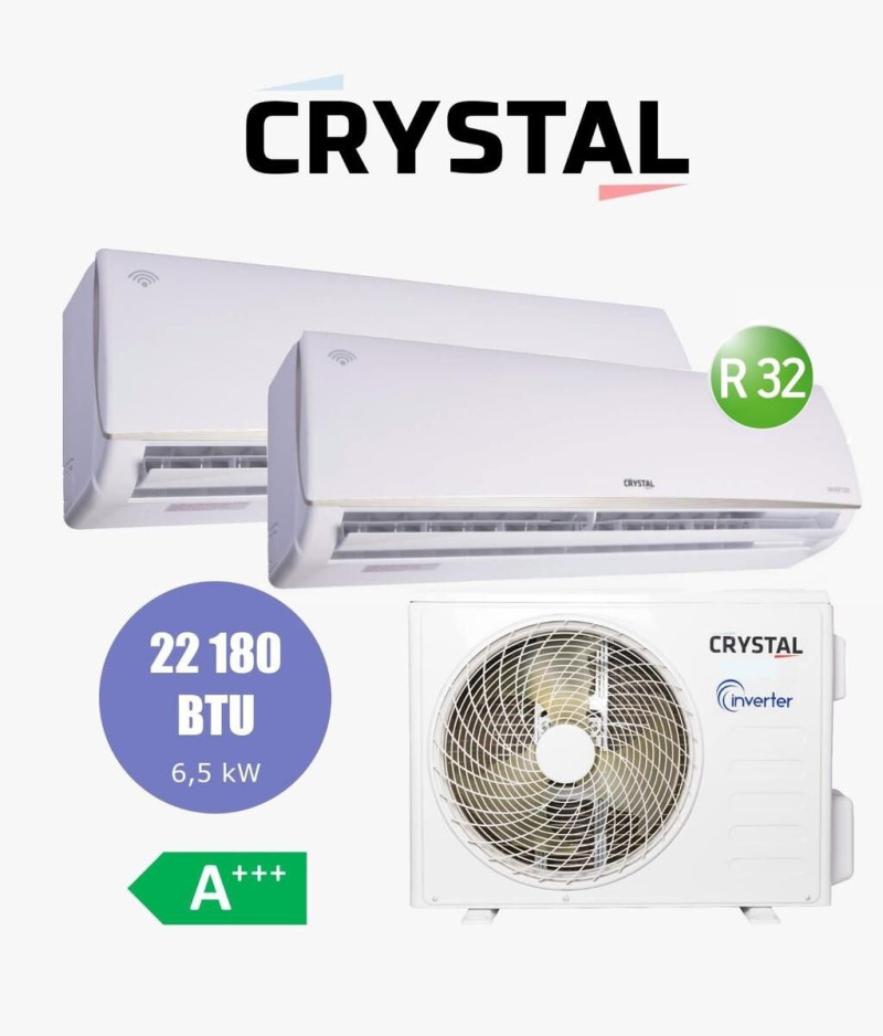 Bisplit 12000 btu + 9000 btu Inverter Crystal