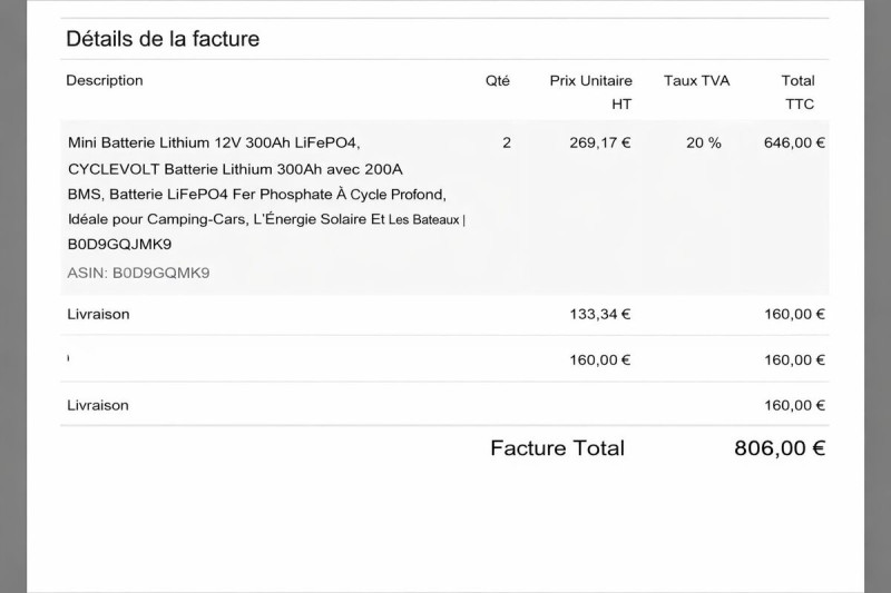 Batterie lithium 300ah x2