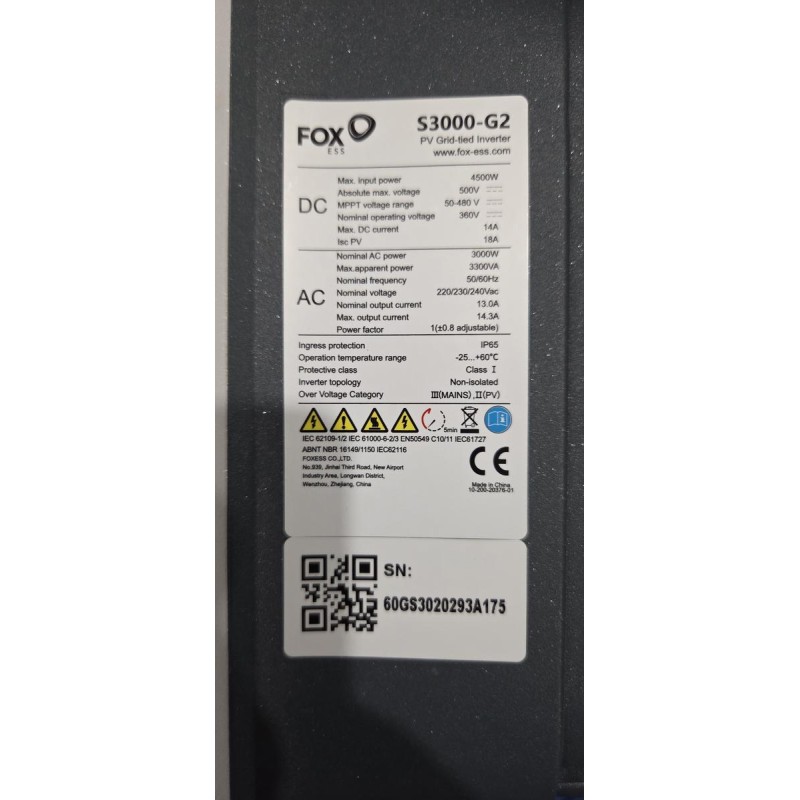 Onduleur 1F FoxESS S3000-G2