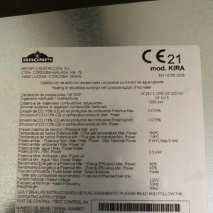 Poêle granulés Bronpi KIRA 9,2Kw