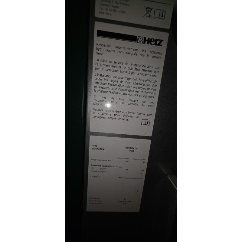 Chaudière HERTZ PELLETSTAR 30T
