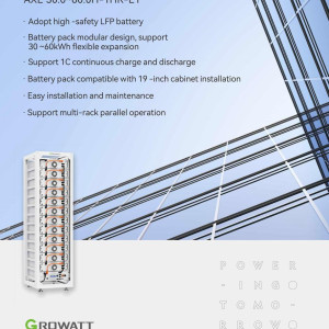 BATTERIE COMMERCIALE GROWATT 60KWH IP20 HAUTE TENSION.