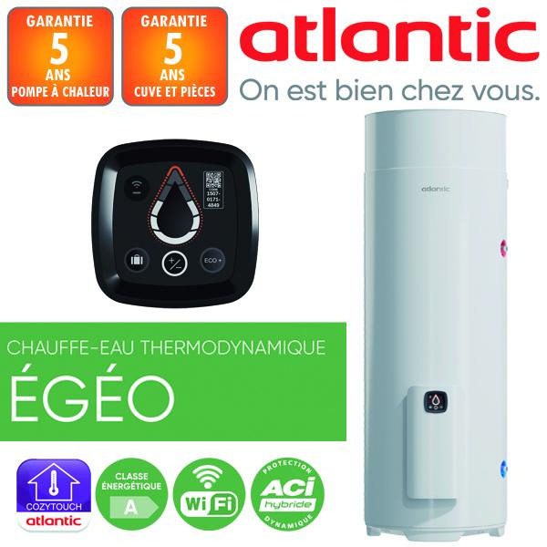 Chauffe-eau thermodynamique Égéo vertical sur socle 200L
