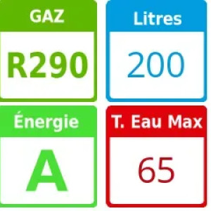 Chauffe-eau thermodynamique Égéo vertical sur socle 200L