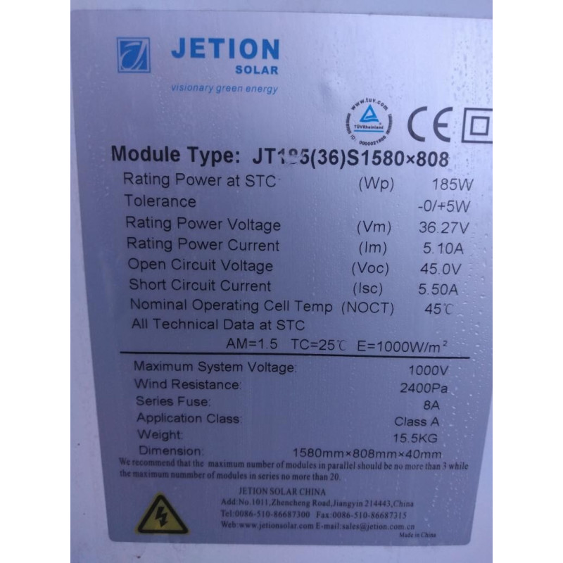 Panneau photovoltaïque 185 kWc