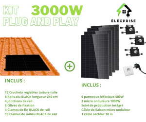 Kit 3000WC supports Toit tuile