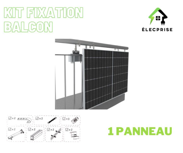 Kit fixation balcon – 1 panneau photovoltaïque