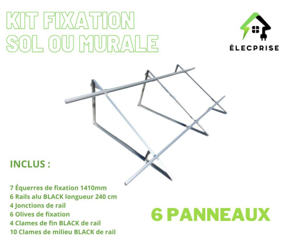 Kit fixation au sol – 6 panneaux photovoltaïques