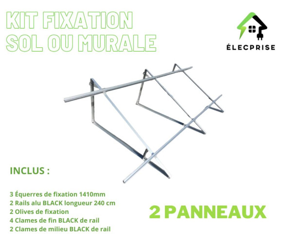 Kit solaire plug & play 800W – support au sol (2 panneaux)