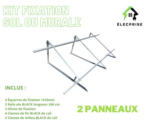 Kit solaire plug & play 800W – support au sol (2 panneaux)