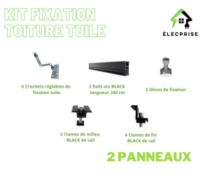 Kit solaire plug & play 1000W – support toiture tuile (2 panneaux)