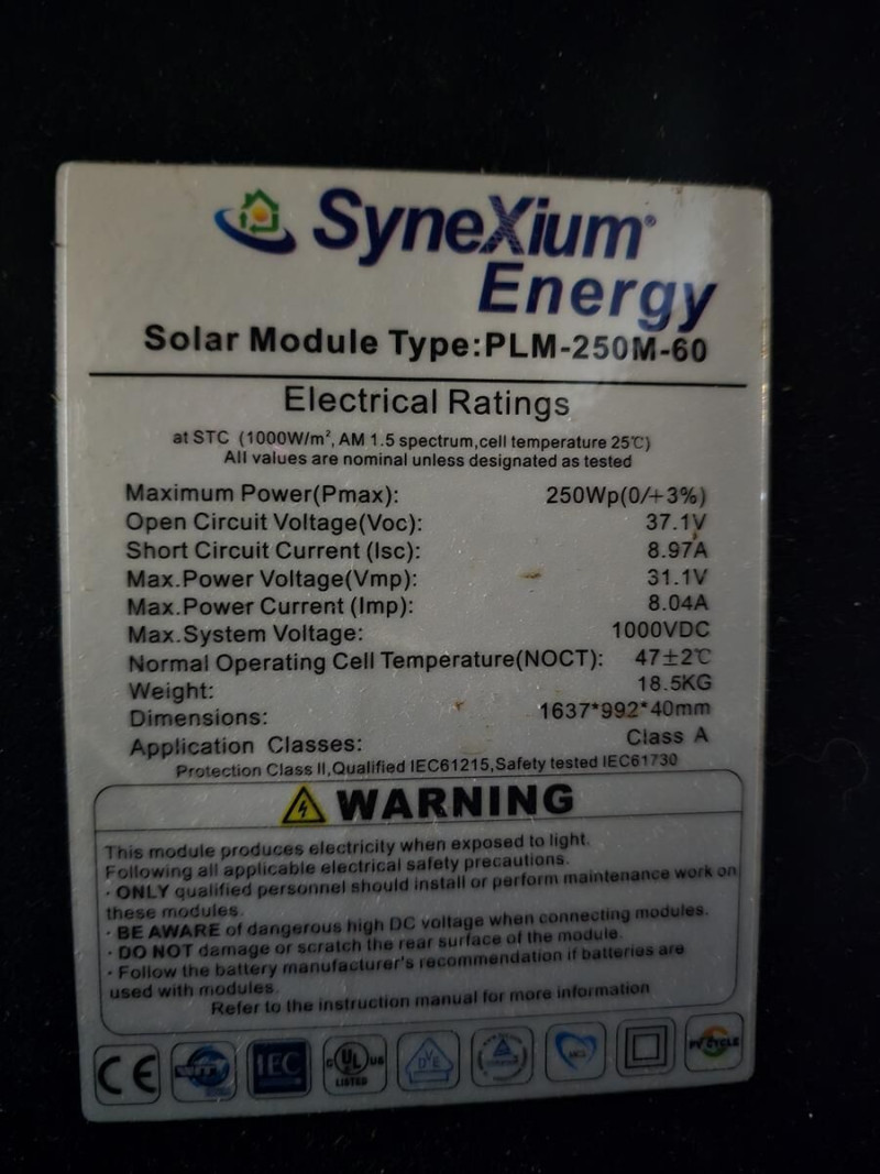 8 panneaux 250w - FULL BLACK - SyneXium ENERGY