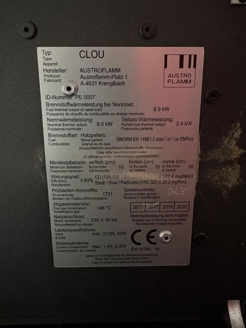 Poêle à granulés/pellets