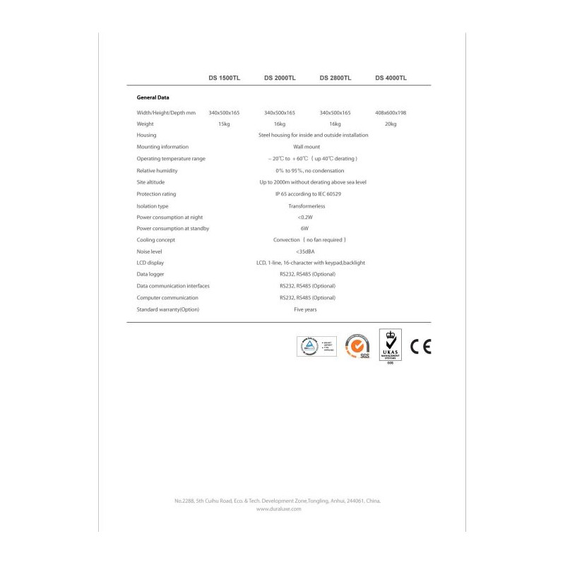 ONDULEUR DURALUXE 2KW DS2000TL